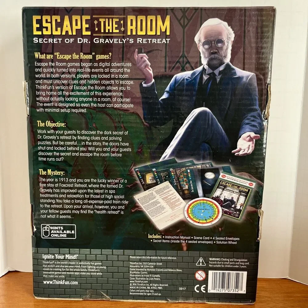 Thinkfun Escape The Room Secret of Dr Gravely's‎ Retreat Game Experience Sealed